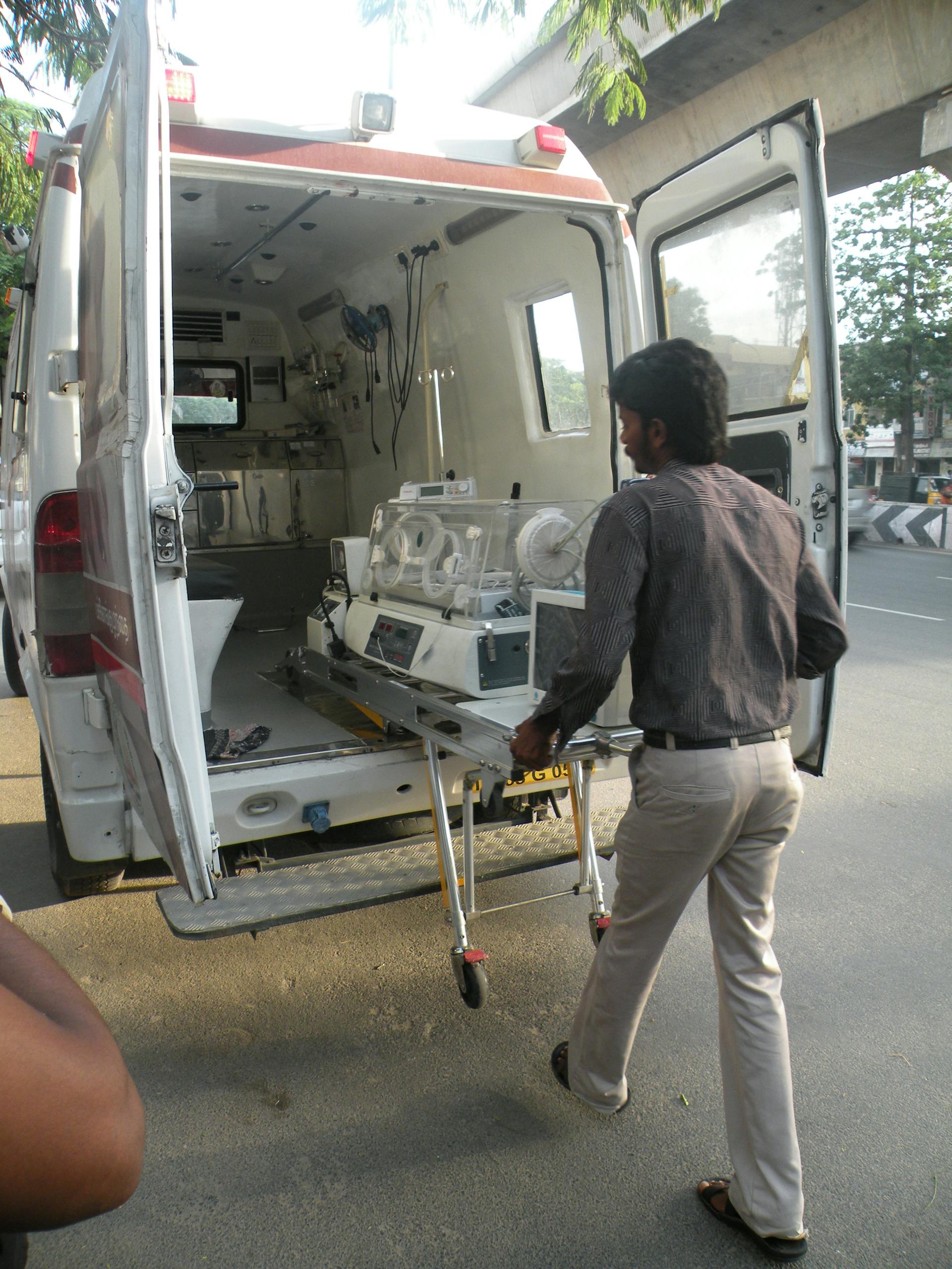 TINC 100 being placed with ease in an ambulance