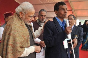 Indian Prime Minister Narendra Modi with our Smart Cane Device